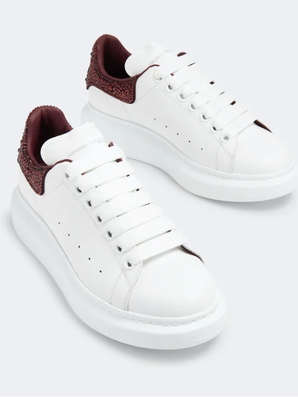 ALEXANDER MCQUEEN Iconic Crisp White Embellished Sneakers Sz 39/8.5 NEW $1,100!!